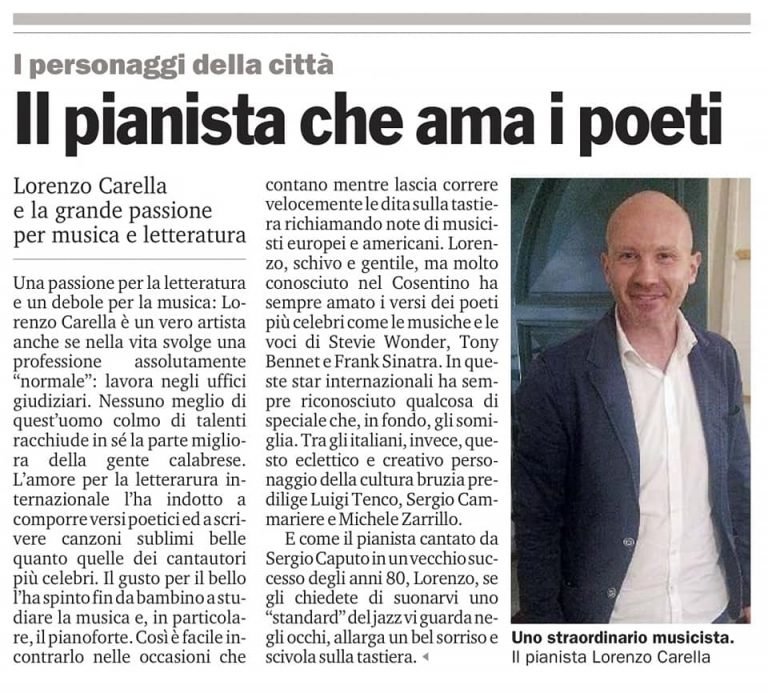 Il tributo di Gazzetta al “nostro” poeta-cantautore