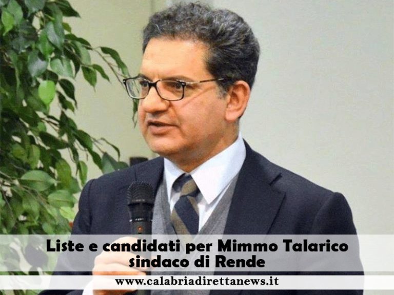 amministrative rende sindaco mimmo talarico nomi e liste