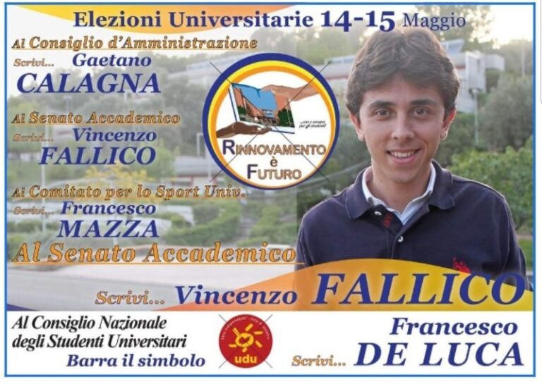 Unical: Vincenzo Fallico, candidato al Senato Accademico con la lista RèF