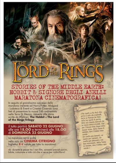 LA MARATONA VERRÀ SVOLTA NELLA SALA DEL CINEMA CITRIGNO!