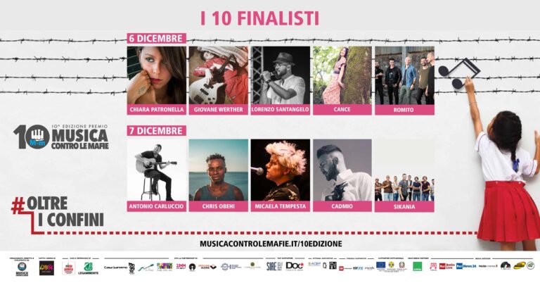 I 10 finalisti del Premio Musica contro le mafie 10^ edizione
