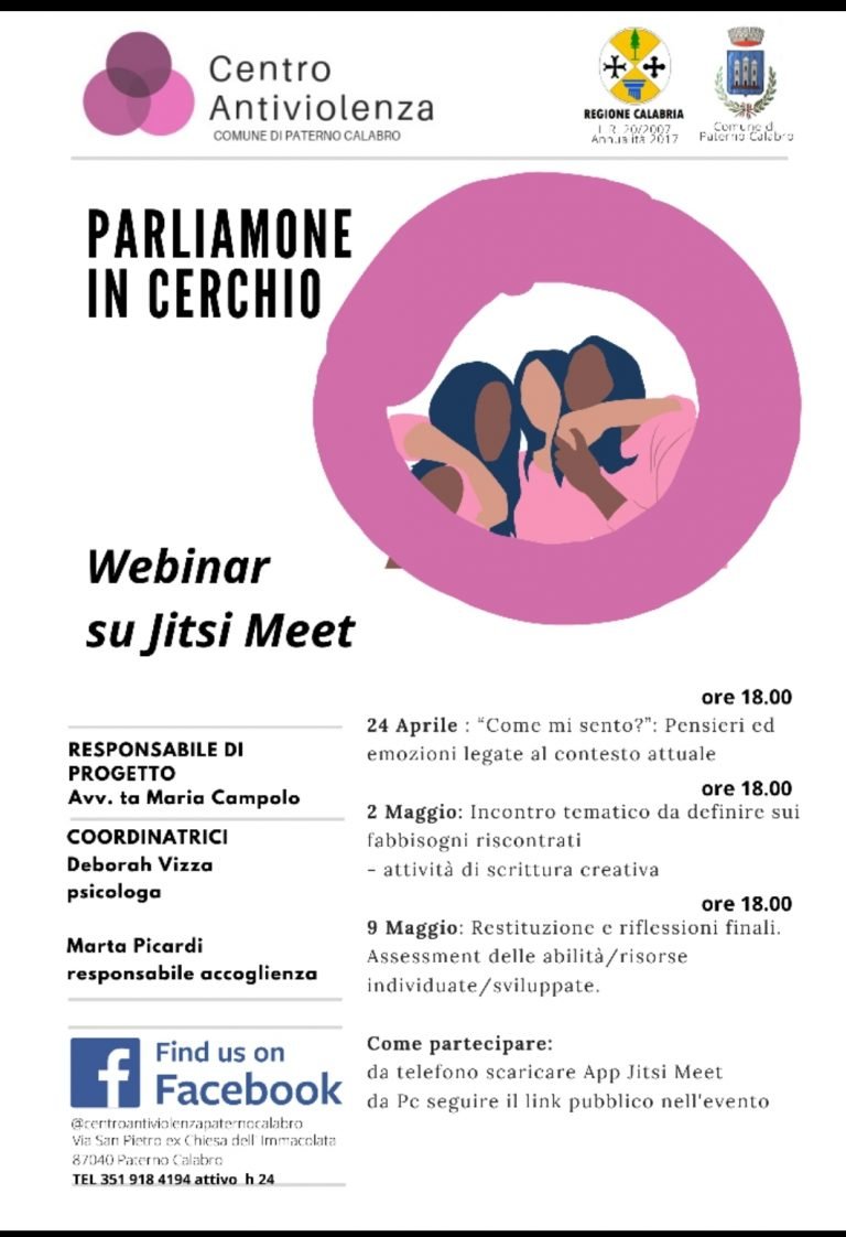 Il Centro antiviolenza di Paterno Calabro attivo nonostante il Covid
