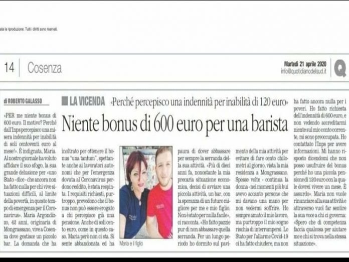 bonus per pensioni invalidità