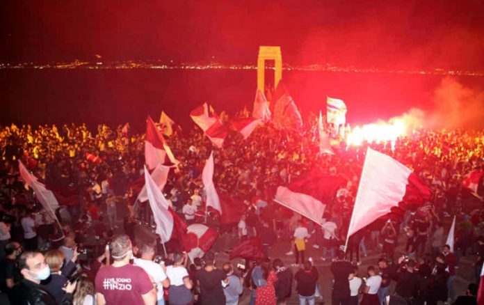 assembramenti festa reggina serie b