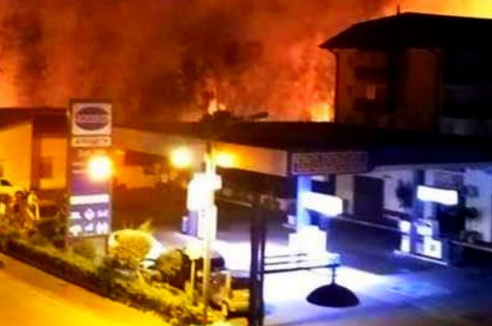 Praia a mare incendio zona della ex Marlane