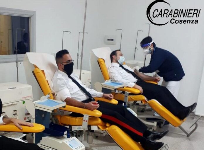 donazione plasma carabinieri rogliano