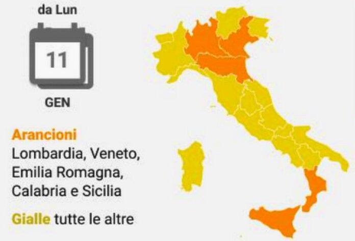 italia zona gialla arancione