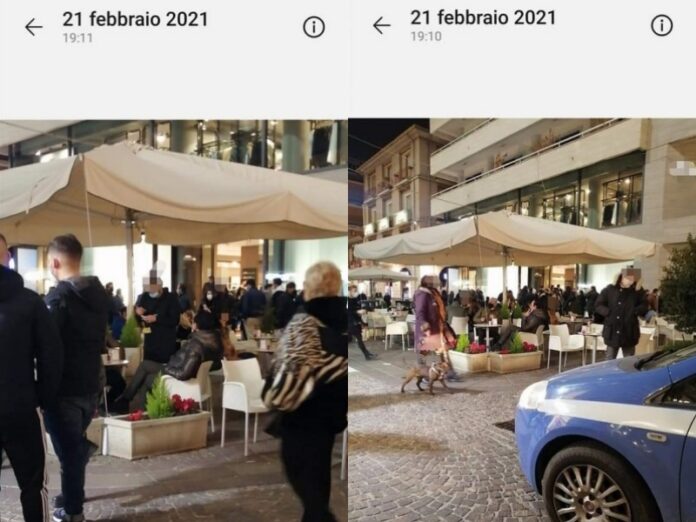 ai tavoli del bar oltre le 19