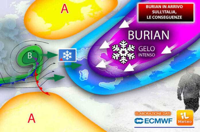 burian meteo gelo intenso