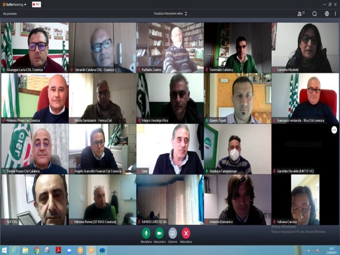 esecutivo cisl Cosenza 12.04.2021