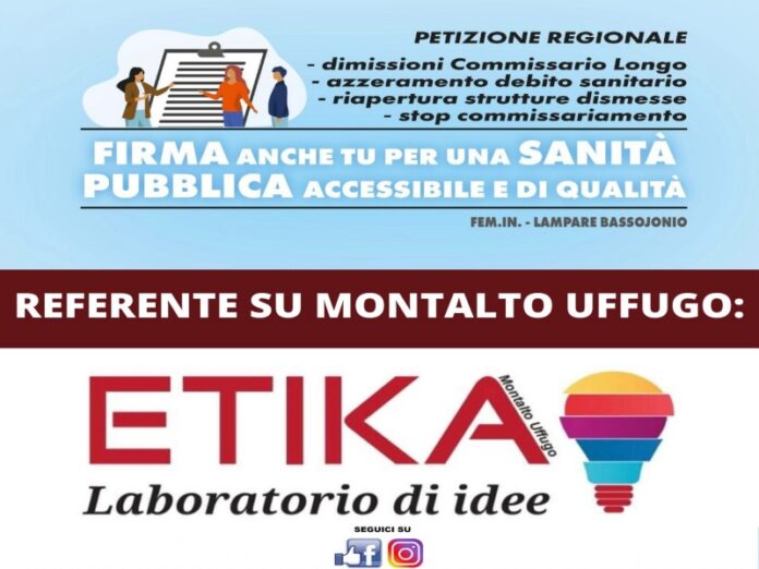 raccolta firme sanità calabria