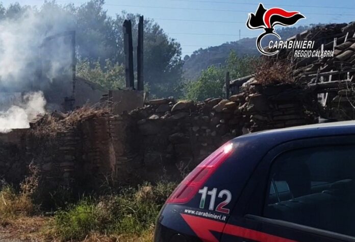 carabinieri domano incendio