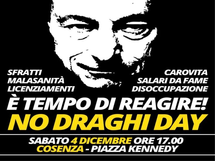 cortei contro Draghi Calabria