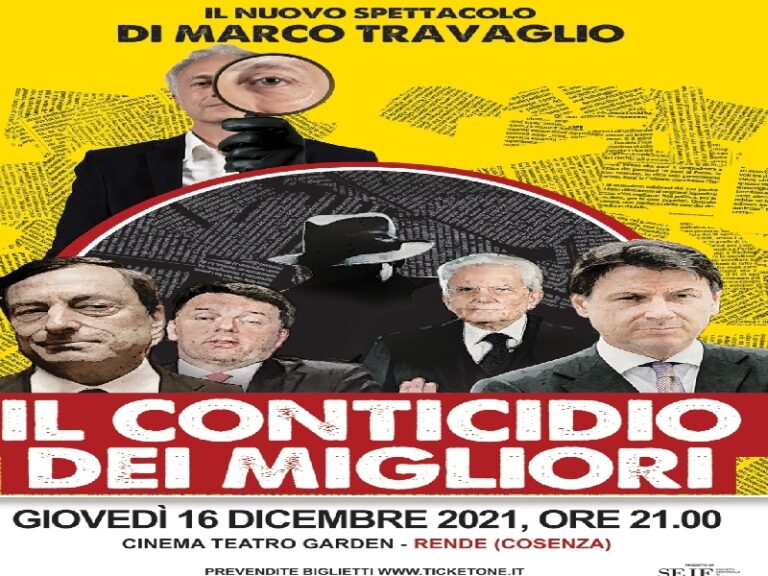 Travaglio a Rende per il “conticidio dei Migliori”