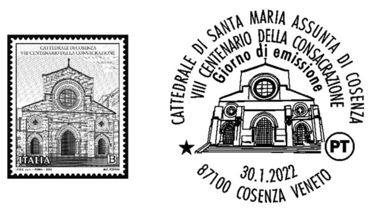 duomo cattedrale cosenza francobollo