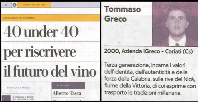 Riconoscimento Tommaso Greco