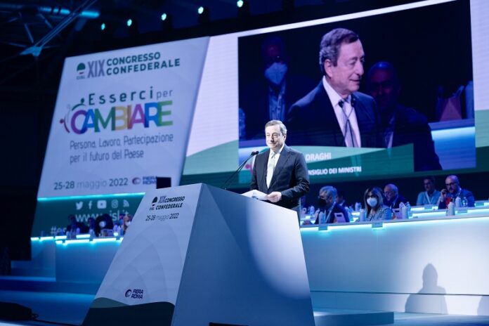Mario Draghi intervento congresso federale cisl