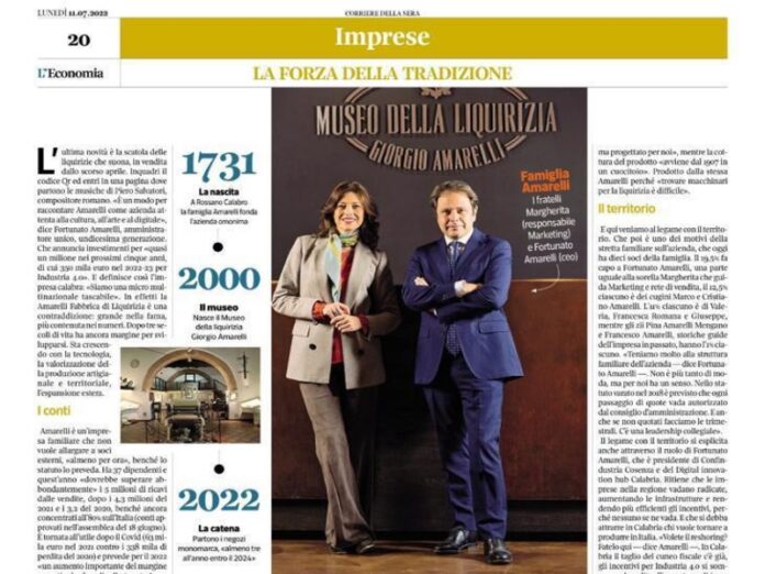 amarelli corriere della sera