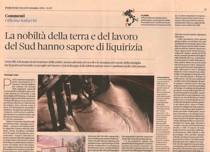 amarelli sul sole 24 ore