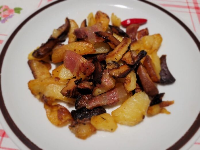 funghi patate guanciale