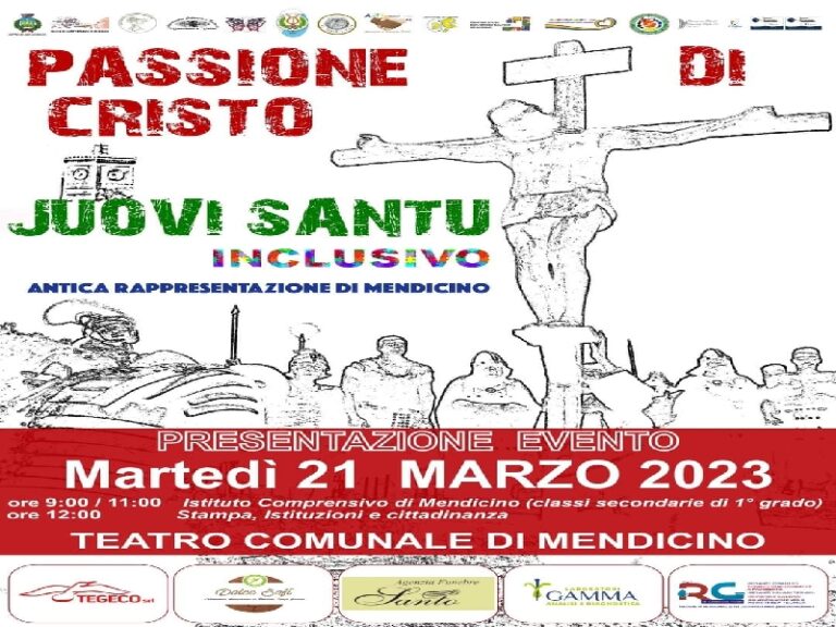 A Mendicino la “Passione di Cristo Juovi Santu – Inclusivo”