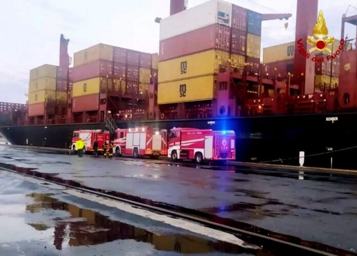 incendio nave portacontainer gioia tauro