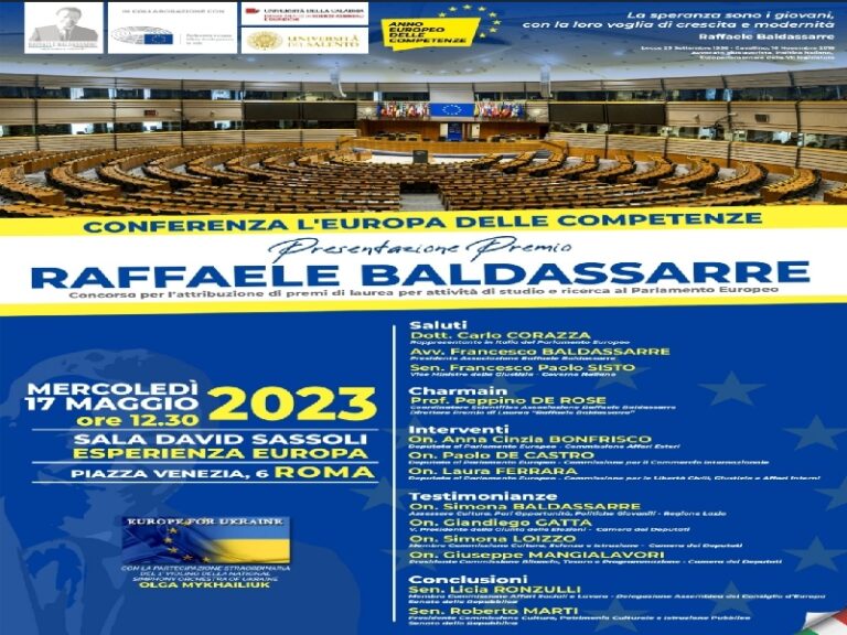 Premio Baldassarre e l’Europa delle competenze