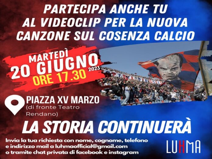 Invito videoclip nuova canzone Cosenza Calcio