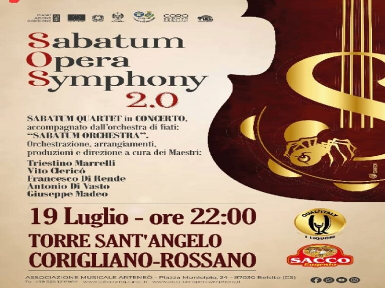 Al via il progetto “Sabatum Opera Symphony 2.0” dell’associazione musicale “Arteneo’”