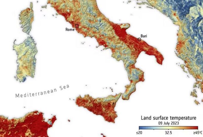 caldo satelliti temperature calabria