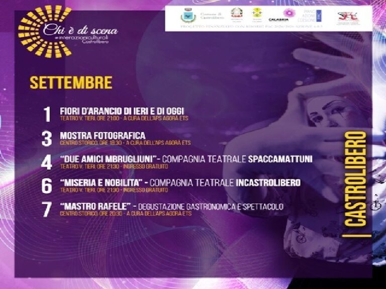 Castrolibero: Ritorna il ricco cartellone di eventi di “Chi è di Scena”