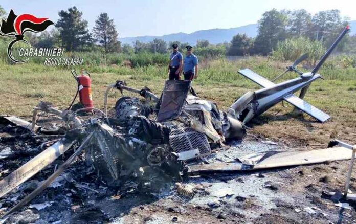 incendio elicottero cittanovva