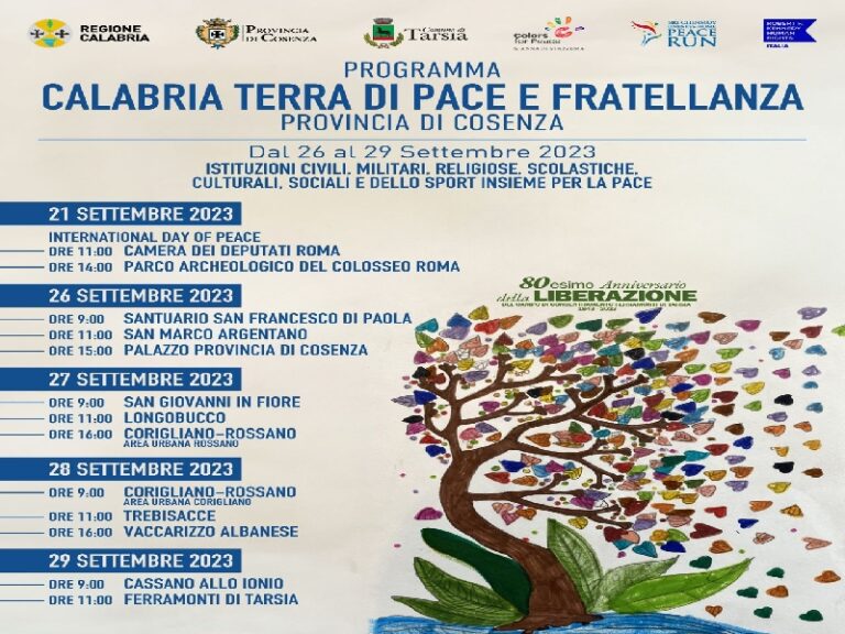La Calabria come Centro di irradiazione dei valori della Pace e Fratellanza e dei Diritti Umani