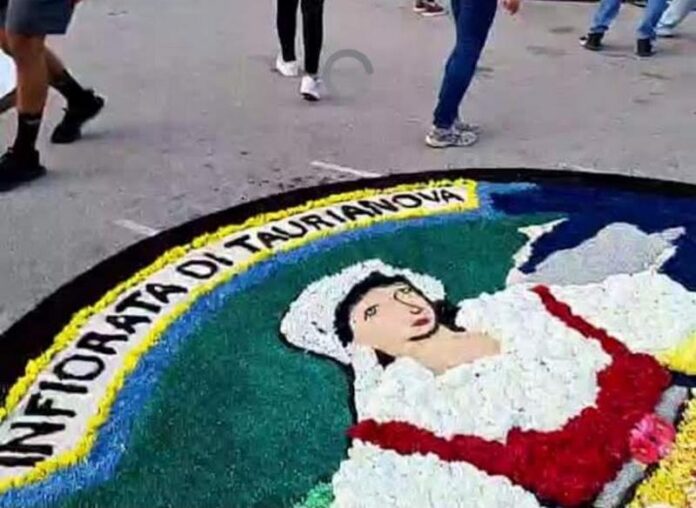 infiorata realizzata a barcellona