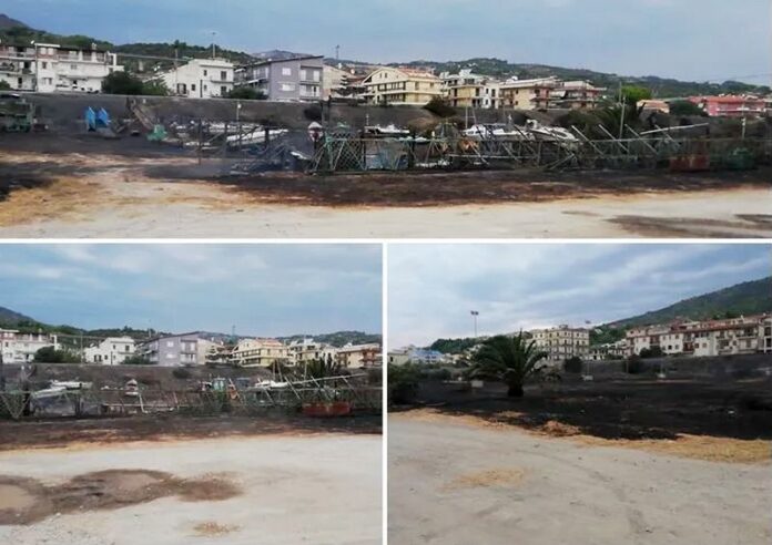 trebisacce incendio lungomare