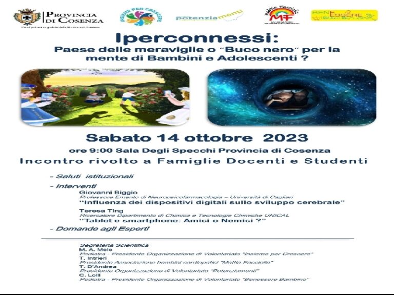 Iperconnessi? A Cosenza sabato incontro nella sala della Provincia