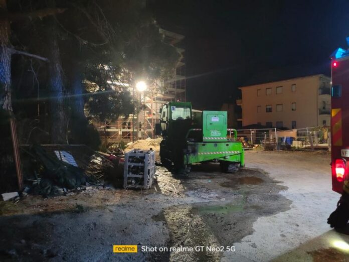 incendio automezzo cantiere