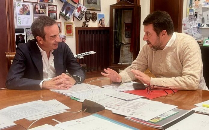 Roberto Occhiuto e Matteo Salvini durante un incontro al MIT