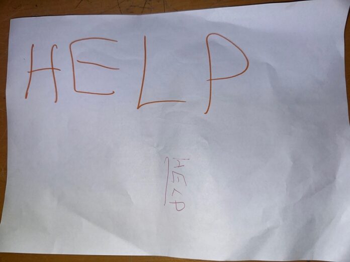 cartello di aiuto