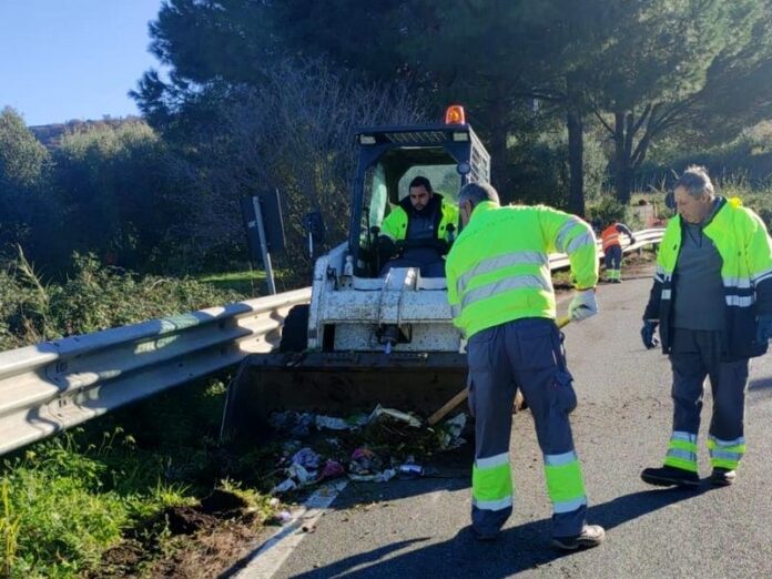 Statale 182 vibo pizzo pulizia straordinaria comune vibo anas ecocar