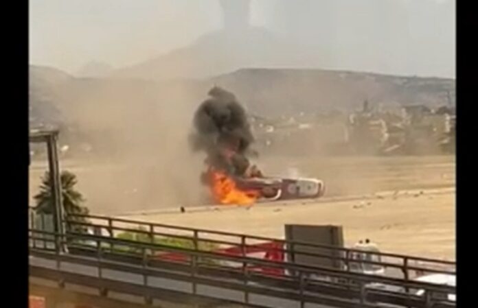 incendio elicottero vigili del fuoco