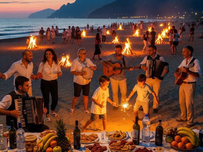 spiaggia fuochi festa ferragosto