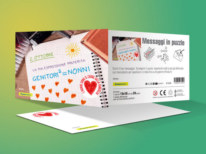 Cartolina Puzzle Festa Nonni