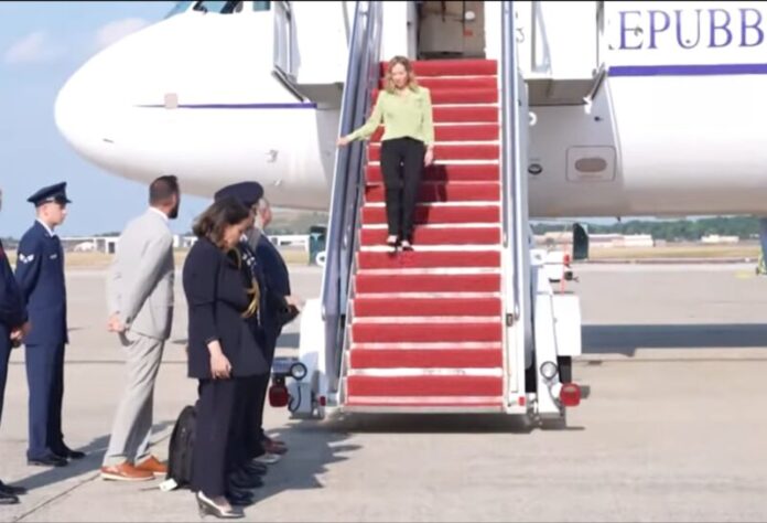 Giorgia Meloni arriva a Washington