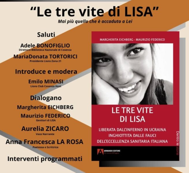 Alla Biblioteca nazionale di Cosenza “Le tre vite di Lisa” di Margherita Eichberg e Maurizio Federico.