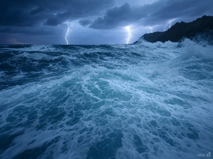 mare tempesta fulmini maltempo