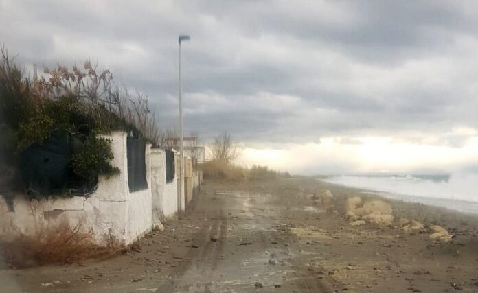 pantano martucci mareggiata viabilità