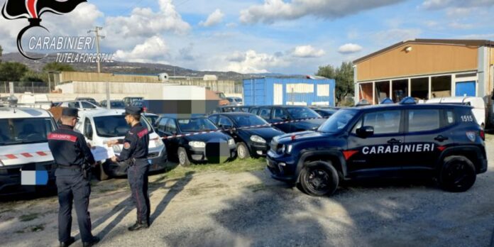 Carabinieri Tutela Forestale_discarica auto lamezia