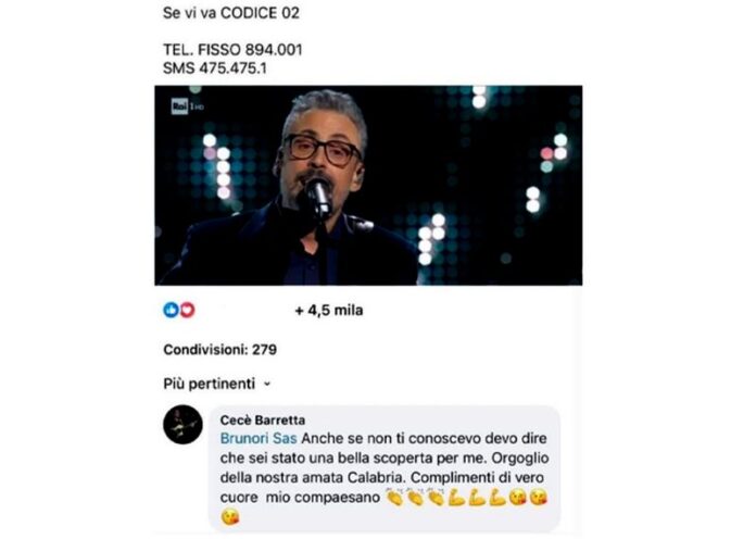 Cece Barretta si complimenta con Brunori Sas