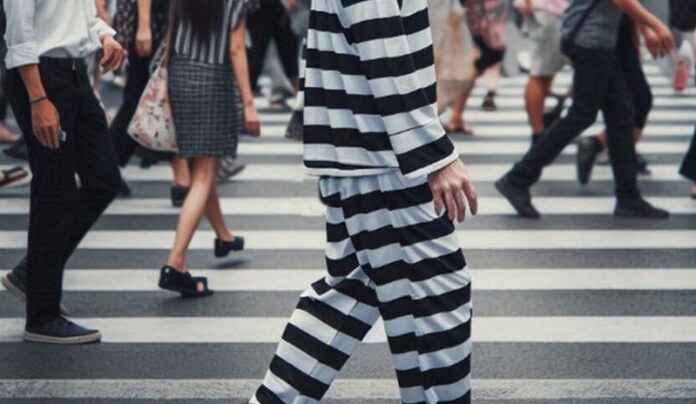 carcerato detenuto costume strisce
